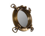 15" Antique Brass Finish Replica WWII Navy Porthole Mirror - Wall Mount - Image 2