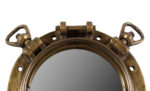 15" Antique Brass Finish Replica WWII Navy Porthole Mirror - Wall Mount - Image 3
