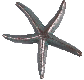 HX254-greenish-bronze-small-starfish Bronze Finish Small Starfish Wall Sculpture - Image 1