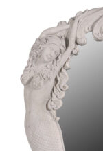 26"H Mermaid Mirror Long Hair Roman Stone Finish Wall Decor - Image 3