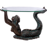 Small Mermaid Coffee Table w/ Bronze Finish 25.75 Inch