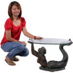 Small Mermaid Coffee Table w/ Bronze Finish 25.75 Inch - Image 3