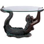 Small Mermaid Coffee Table w/ Bronze Finish 25.75 Inch - Image 4
