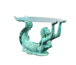 Small Mermaid Table Shipwreck Finish Fiberglass Resin 25.75"