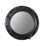 Porthole Mirror Iron Finish Wall Mount 16 Inch Frame