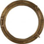 24-inch Antique Brass Finish Porthole Mirror