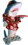 Cool Sharky Butler Waiter Sculpture Novelty Statue