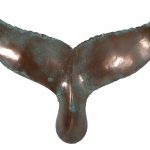 21”H Verde Bronze Finish Whale Tail Wall Sculpture