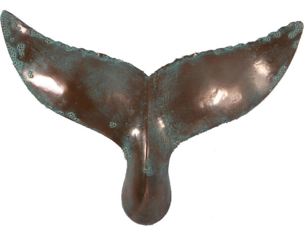 21”H Verde Bronze Finish Whale Tail Wall Sculpture