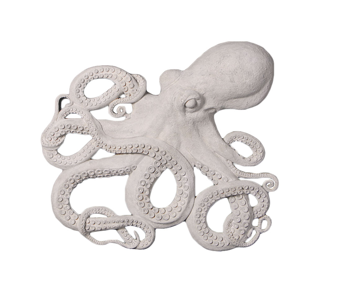 HX313-1 Awesome Octopus 32" Roman Stone Finish Wall Decor Figure - Image 1