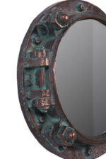 Antique Porthole Mirror Replica Verde Bronze Finish - Image 2