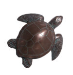 Sea Turtle Wall Mount Large Sculpture Verde Bronze