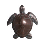 Sea Turtle Wall Mount Large Sculpture Verde Bronze - Image 2