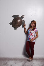 Sea Turtle Wall Mount Large Sculpture Verde Bronze - Image 5