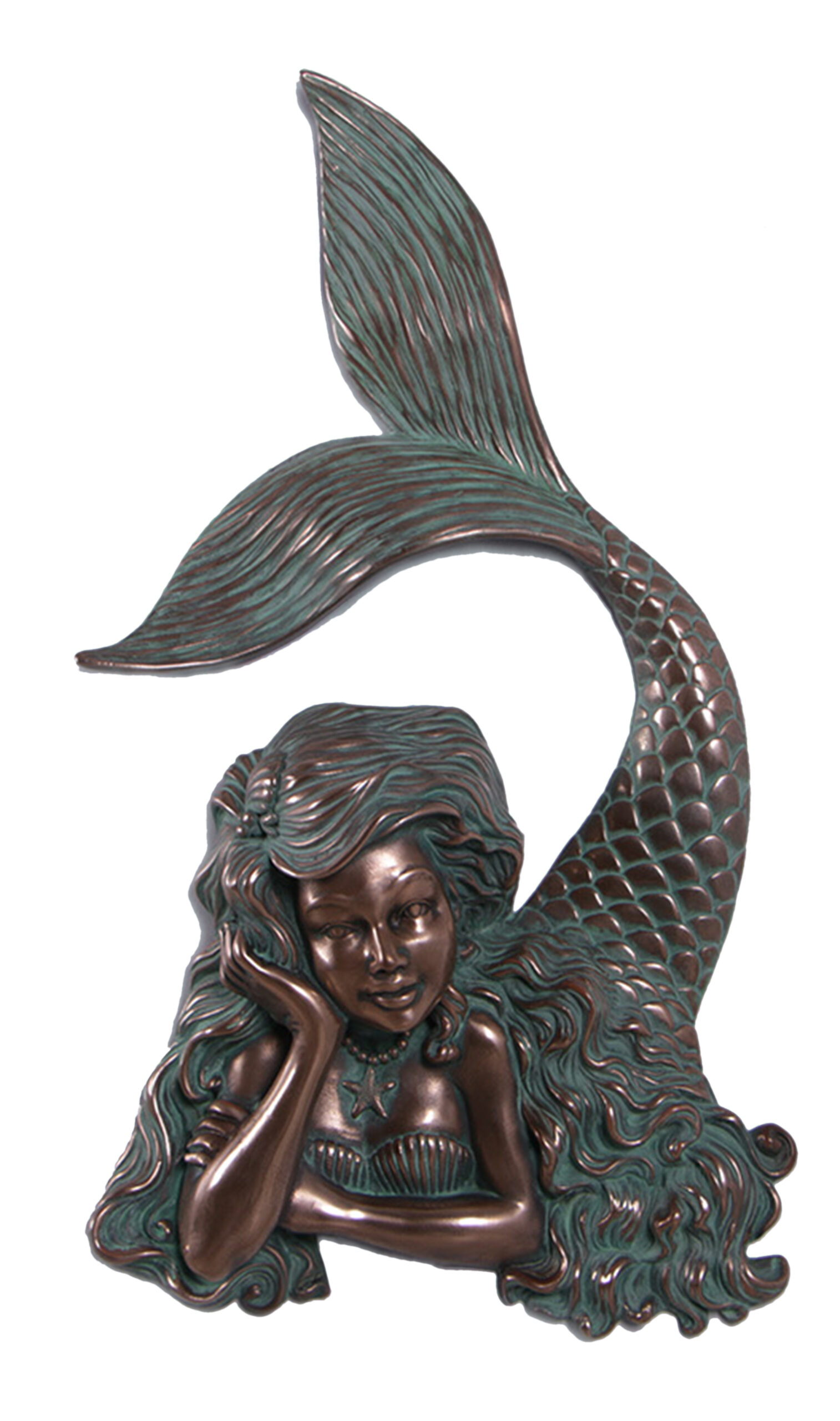 HX346-arie-mermaid-wall-mount-bronze-finish Arie Little Mermaid Wall Decor Verde Bronze Finish - Image 1