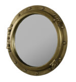 36" Porthole Mirror Antique Brass Finish Wall Mount - Image 2