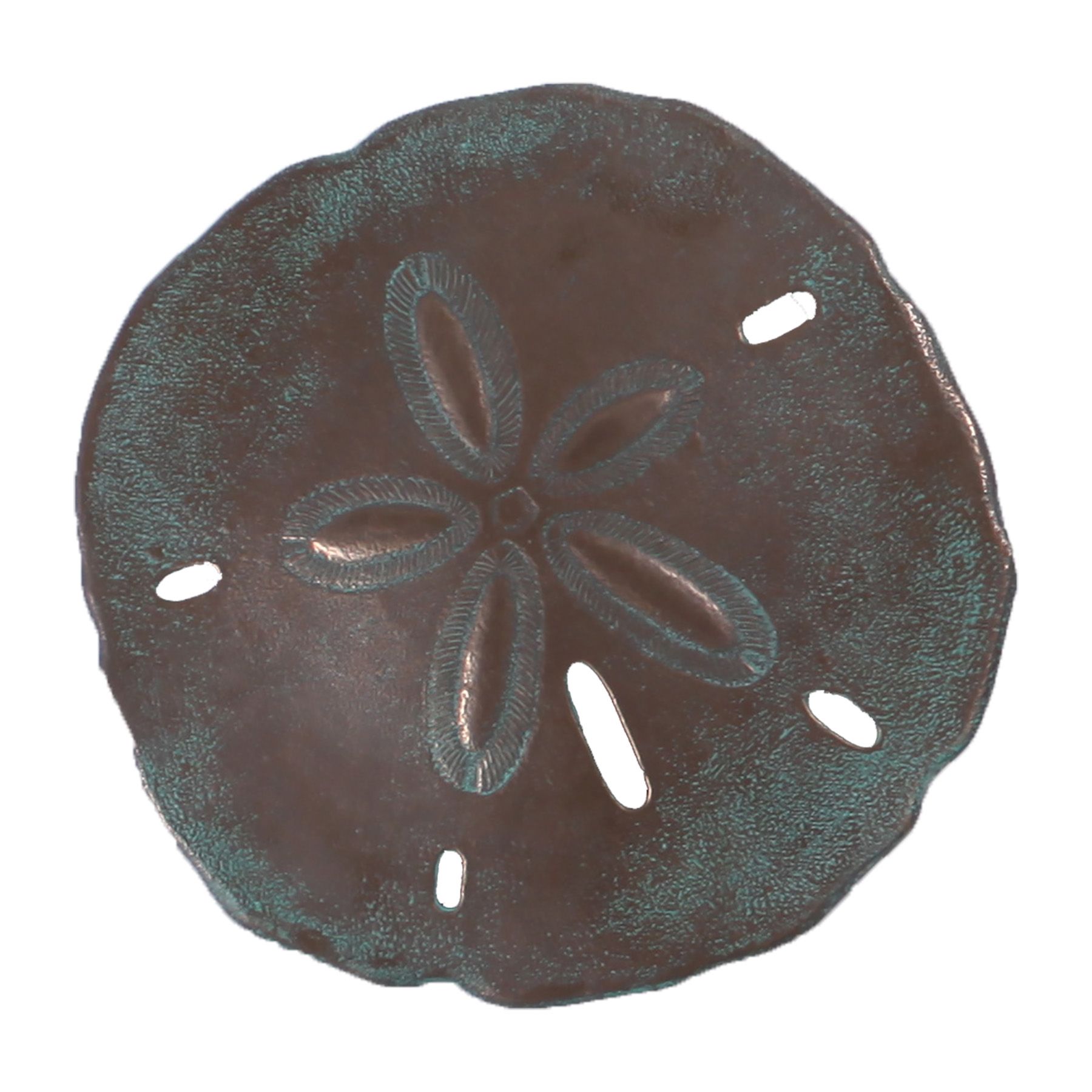 HX383-verde-bronze-shell-key-sand-dollar-wall-decor 9.5" Verde Bronze Shell Key Sand Dollar - Image 1