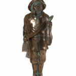 Salty Standing Fisherman Statue Large Bronze Finish
