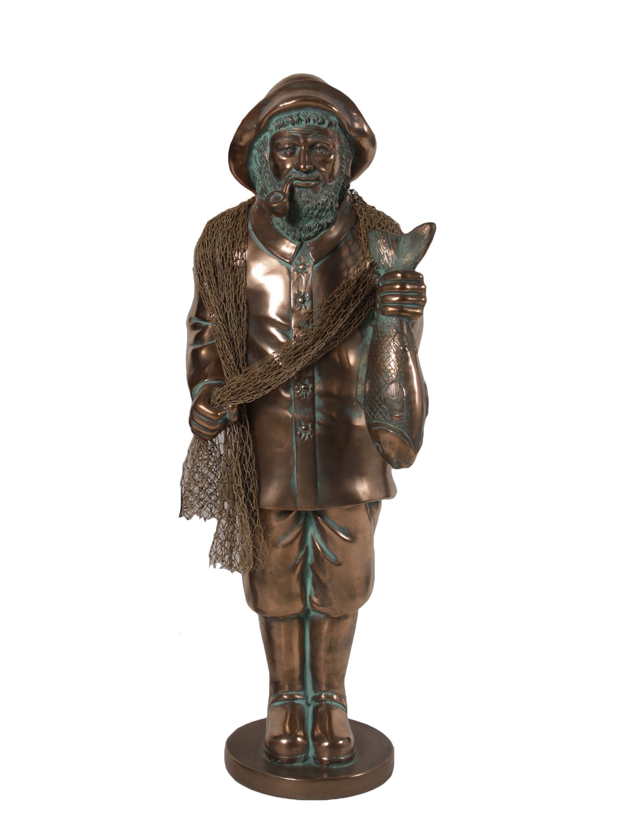 HX417 Salty Standing Fisherman Statue Large Bronze Finish - Image 1