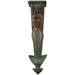 Large Mermaid Pilaster Verde Bronze