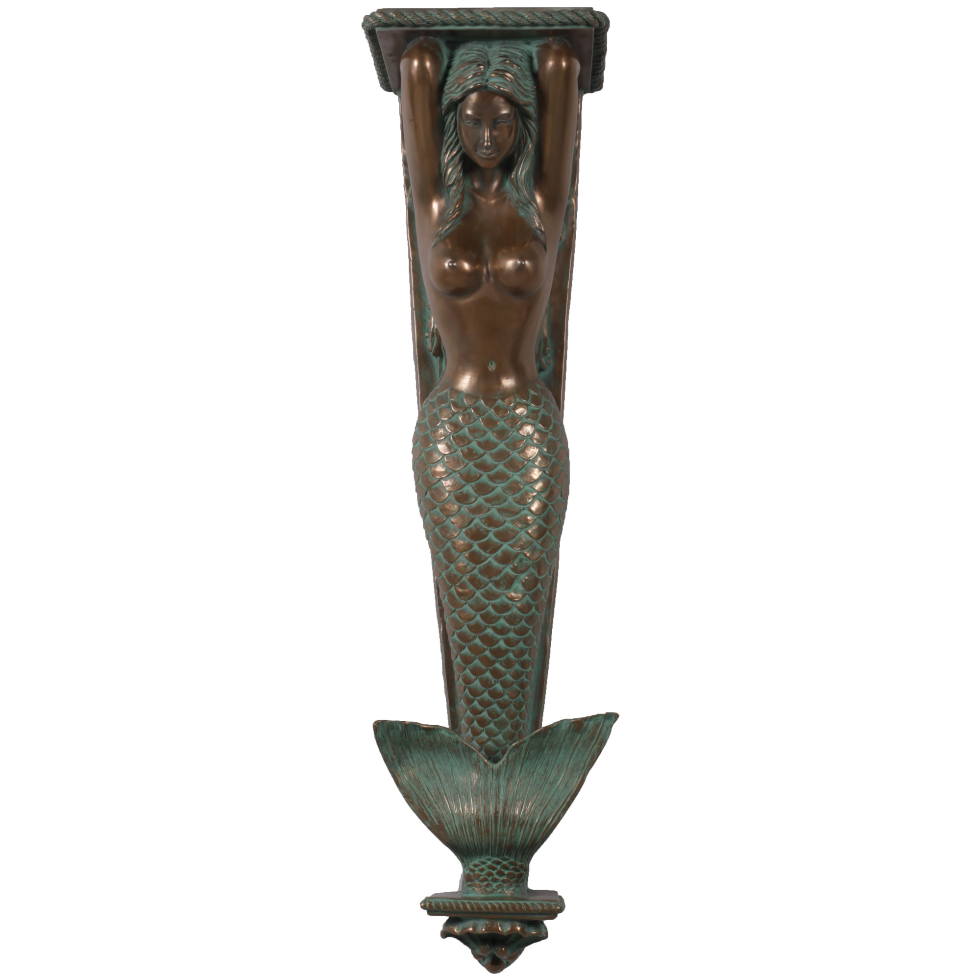 HX429-1 Large Mermaid Pilaster Verde Bronze - Image 1