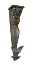 Large Mermaid Pilaster Verde Bronze - Image 4