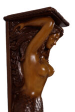 Mermaid Pilaster Wall Accent Sculpture Wood Finish Large 43"H - Image 4