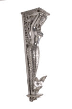 Large Mermaid Pilaster 43"H Silver Leaf Finish - Image 2