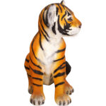 Bengal Tiger Sitting Cub Sculpture - Image 3