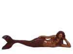 Sindee Sultry Lying Mermaid Large 5ft Statue Ocean Goddess Sculpture (Wood)