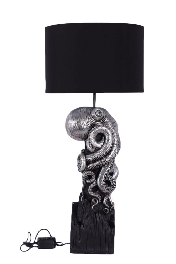 Octopus Table Lamp Black and Silver