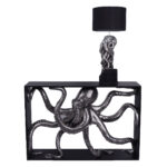 Octopus Console Sofa Table Large Black and Silver