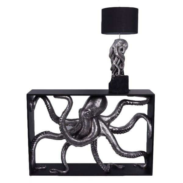 Octopus Console Sofa Table Large Black and Silver