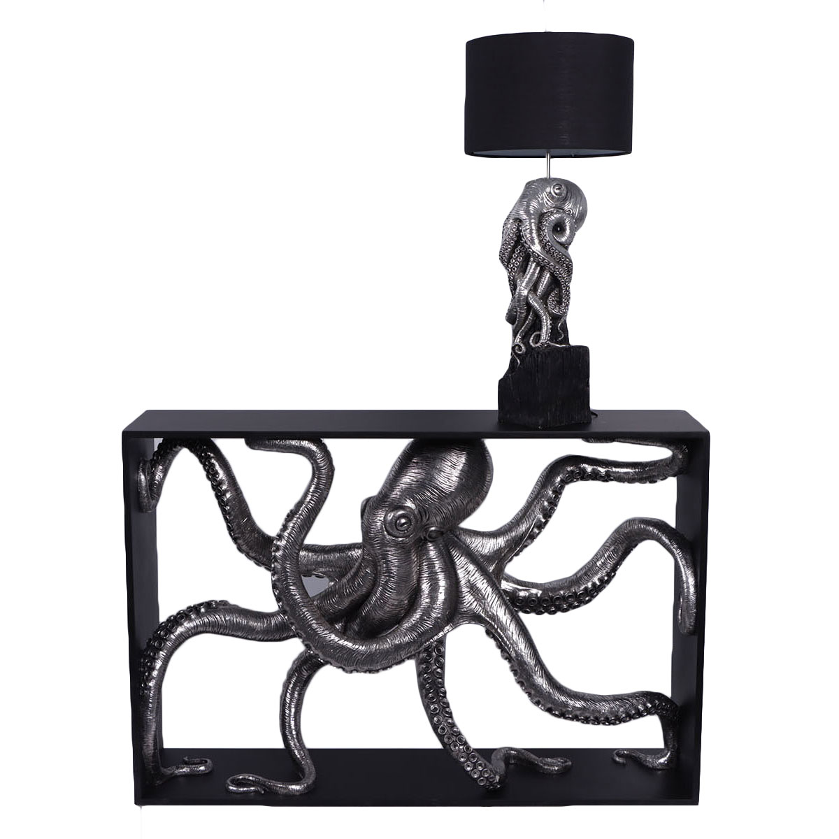 HX492_1 Octopus Console Sofa Table Large Black and Silver - Image 1