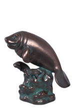 Manatee Sculpture Verde Bronze - Image 4