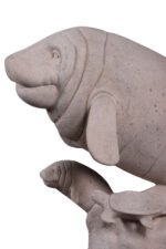 Manatee Sculpture Roman Stone - Image 3