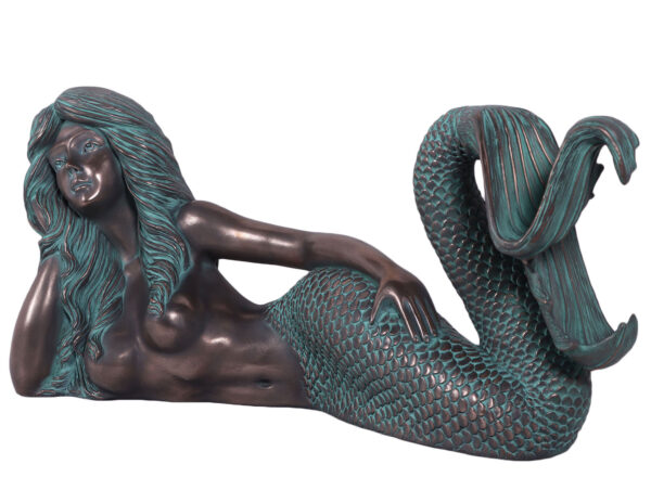 Kaia by The Sea Mermaid Sculpture Verde Bronze
