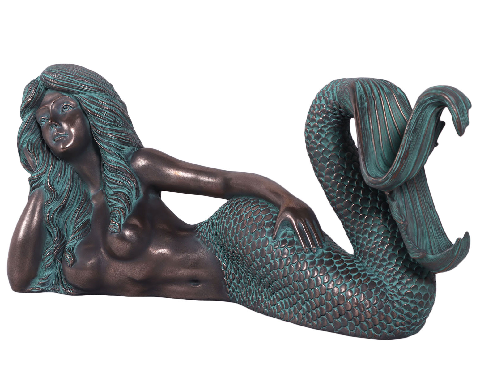 HX520-1 Kaia by The Sea Mermaid Sculpture Verde Bronze - Image 1