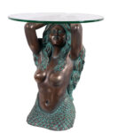 Mermaid End Table (Head) Verde Bronze Finish