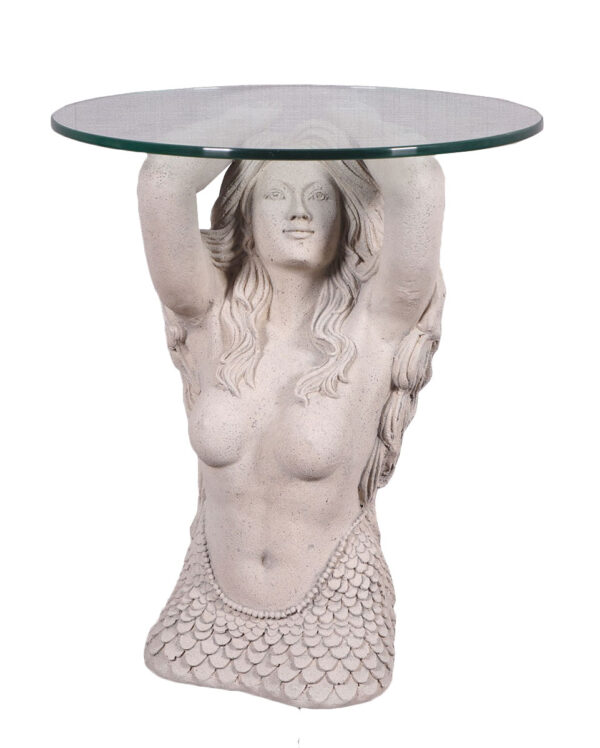 Mermaid End Table (Head) Roman Stone Finish