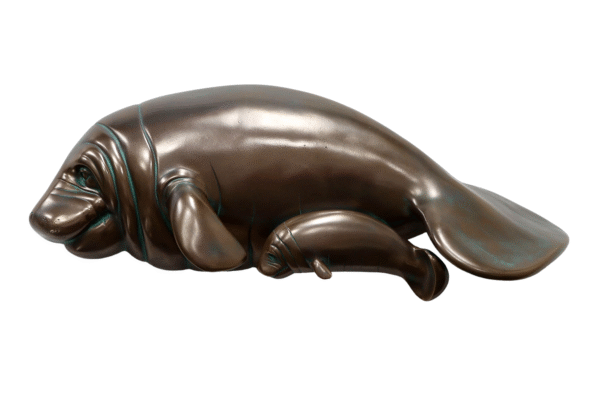 Manatees Wall Sculpture Home Garden Decor Accent Verde Bronze