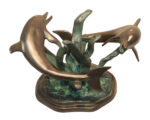 Swimming Dolphins Coffee Table Verde Bronze Finish - Image 2