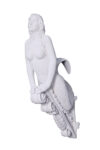 Sea Siren Mermaid Figurehead Hanging Wall Sculpture, Whitestone Finish
