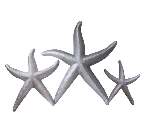 Starfish Trio Small Medium Large Wall Decor (Silver)