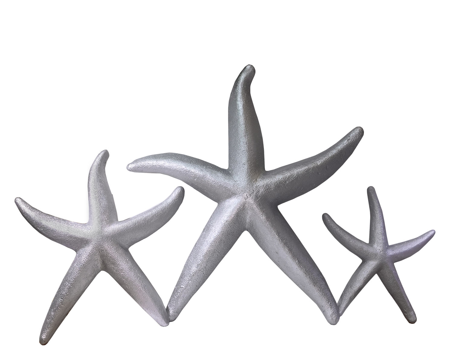 IC023 Starfish Trio Small Medium Large Wall Decor (Silver) - Image 1