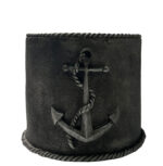 Set of 6 Porthole Drink Coasters with Heavy Duty Anchor Designed Holder Antique Silver - Image 5