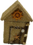 Wood Beach Hut Hinge Top Sand Finish 6”H