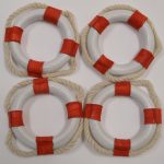 2.5"D Red and White Life Ring Napkin Rings