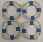 2.5"D Blue and White Life Ring Napkin Rings Set of 4