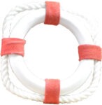 Life Ring Red and White Resin 4”